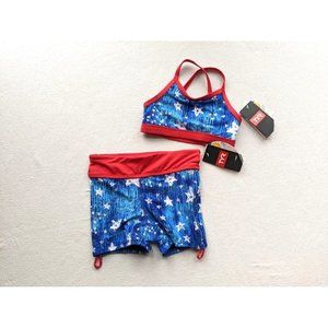 Girl's TYR  Swimsuit Size S 6/6X‎ Twinkle Della Boy Shorts Trinity Top USA NEW